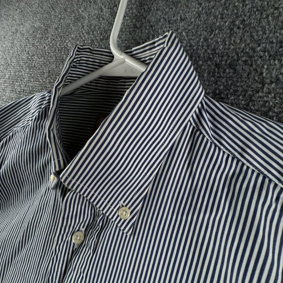 Gitman Bros Button Up Shirt Long Sleeve Blue Striped 15 34 USA Cotton Designer - Picture 13 of 15